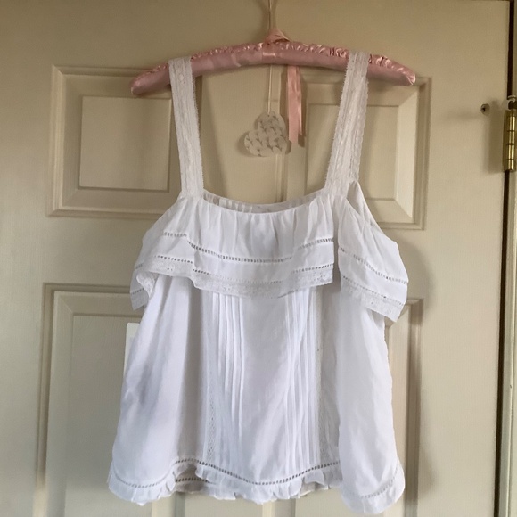 Zadig & Voltaire Cya Ruffled Lace Camisole White SZ L - Picture 8 of 16